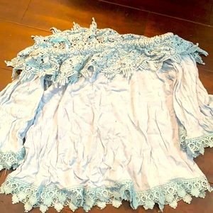 Super cute sky blue off the shoulder dress